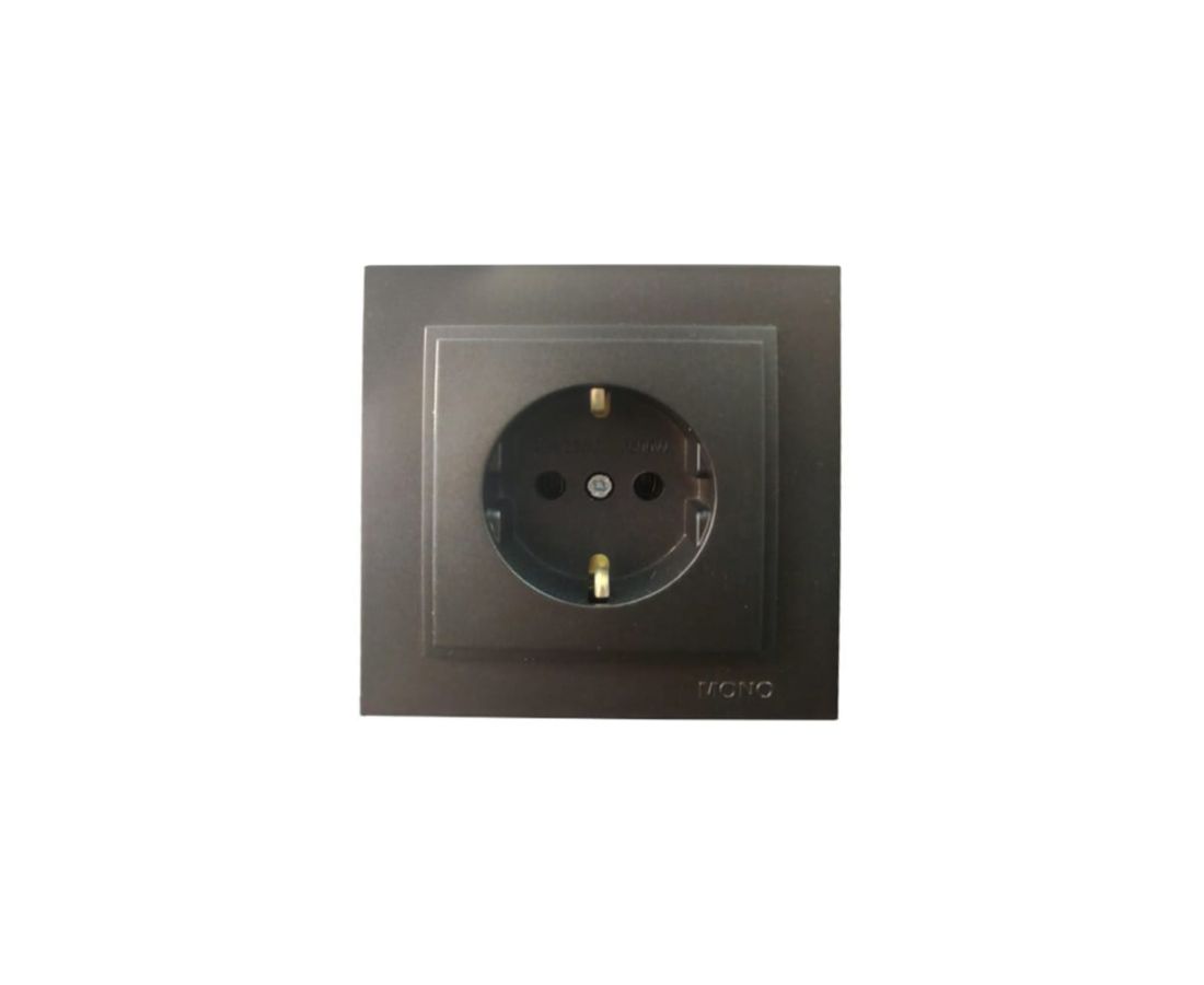 როზეტი ერთიანი დამიწებით DESPINA Black - 102-202021-117 — როზეტები და ჩამრთველები